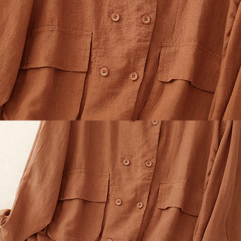 Breathable Cotton Double-Breasted Mindful Layering Jacket