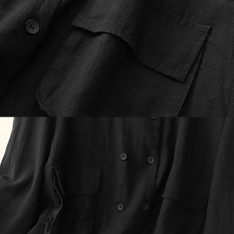 Breathable Cotton Double-Breasted Mindful Layering Jacket
