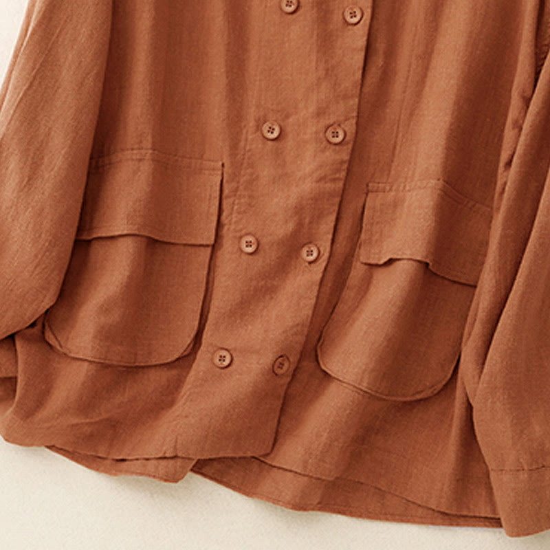 Breathable Cotton Double-Breasted Mindful Layering Jacket