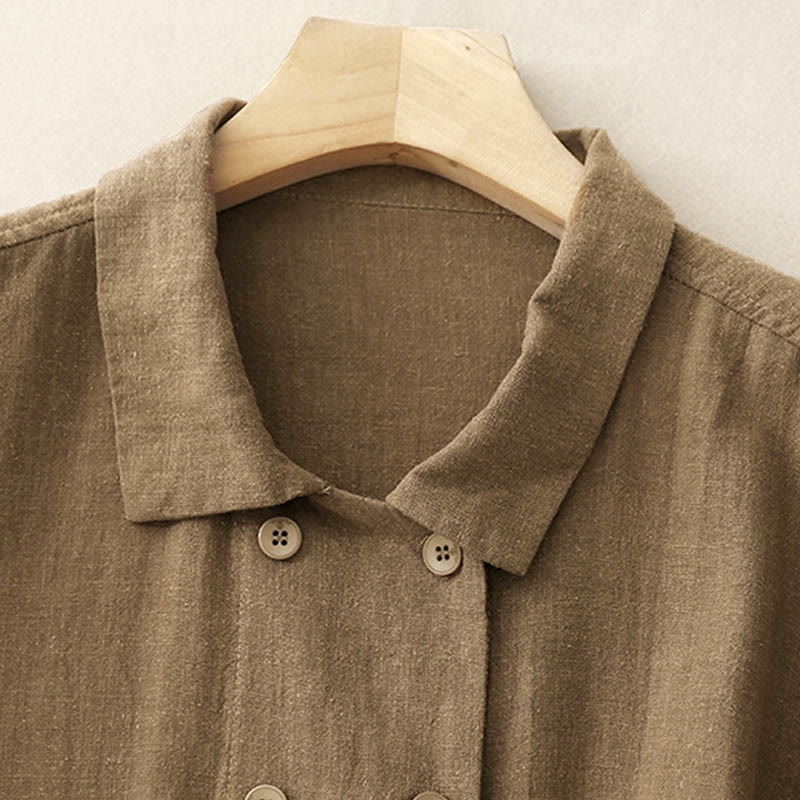 Breathable Cotton Double-Breasted Mindful Layering Jacket