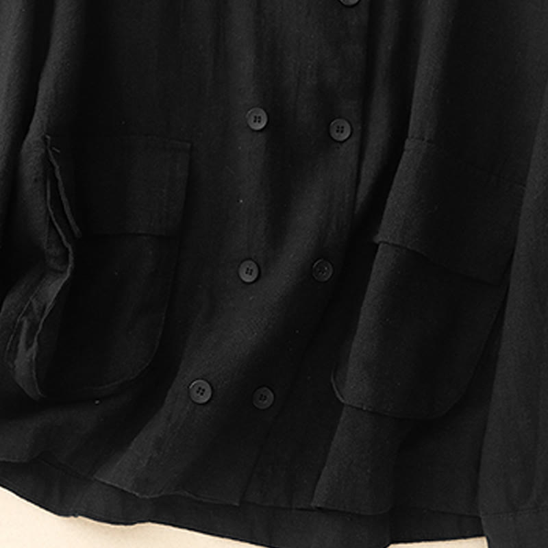 Breathable Cotton Double-Breasted Mindful Layering Jacket