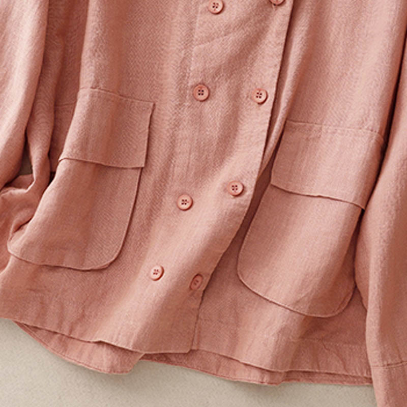 Breathable Cotton Double-Breasted Mindful Layering Jacket