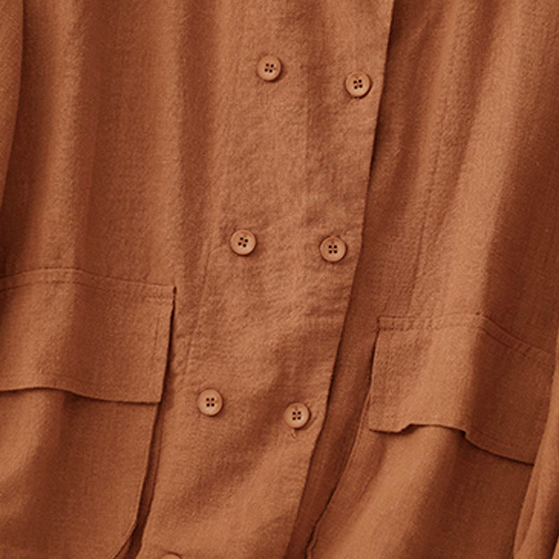 Breathable Cotton Double-Breasted Mindful Layering Jacket