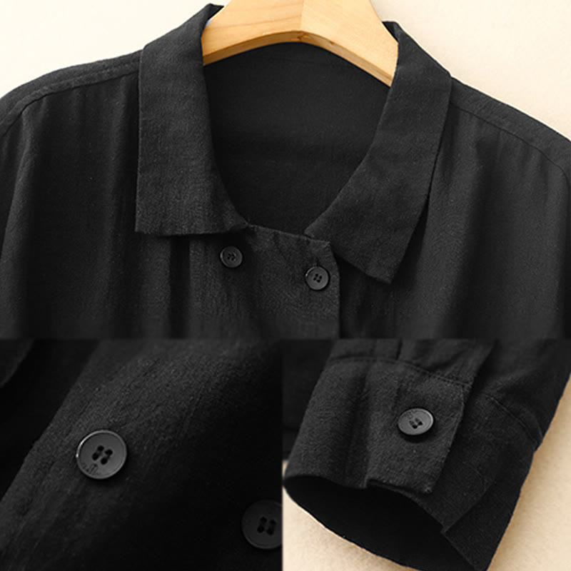 Breathable Cotton Double-Breasted Mindful Layering Jacket