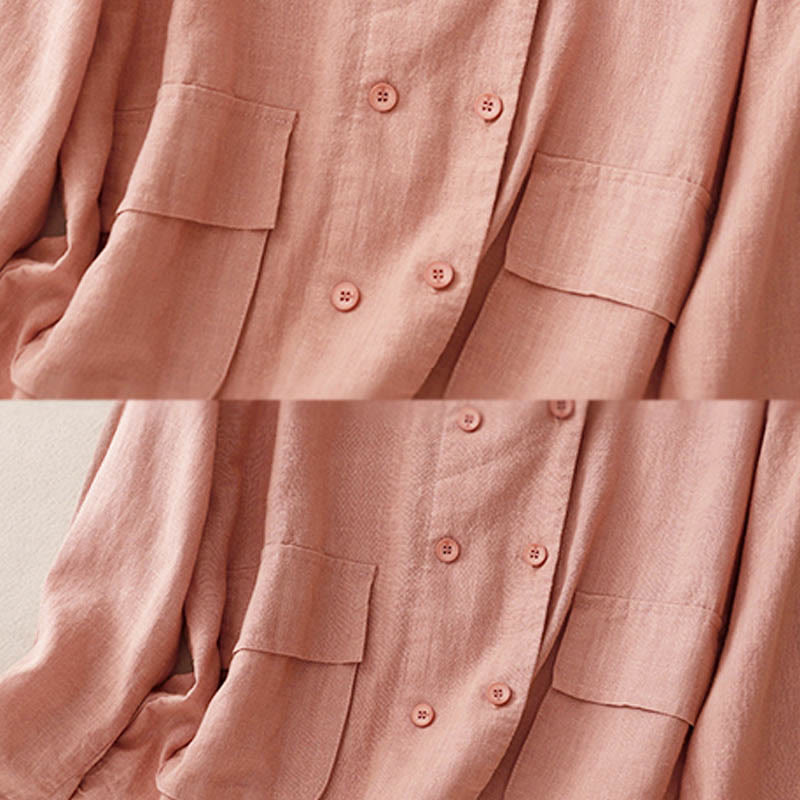 Breathable Cotton Double-Breasted Mindful Layering Jacket