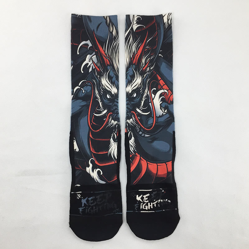 "Fortress of the Mind" Casual Dragon Micro Crew Men's Socks Includes Gift Message Card