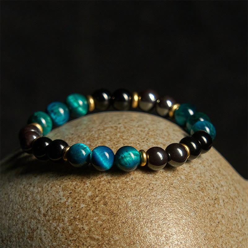 Natural Blue Tiger Eye Beads Balance Bracelet
