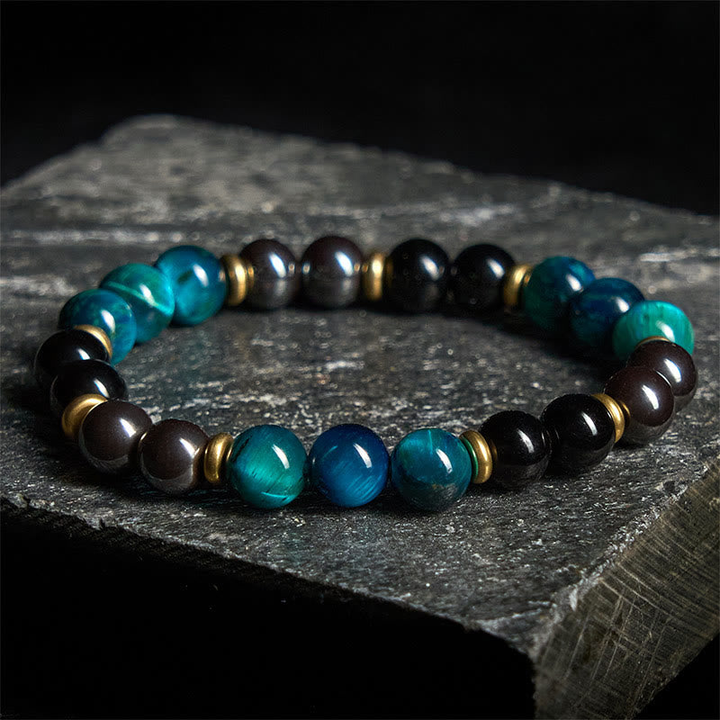 Natural Blue Tiger Eye Beads Balance Bracelet