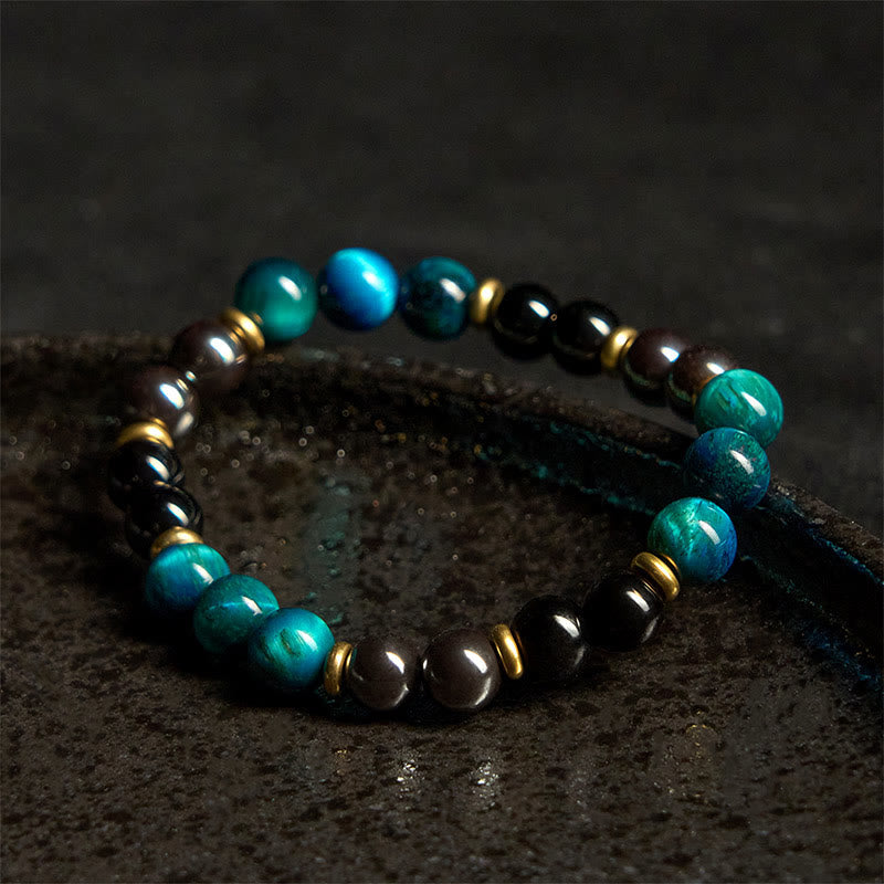 Natural Blue Tiger Eye Beads Balance Bracelet