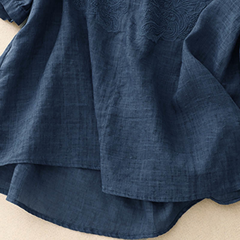 V-Neck Butterfly Women's Half Sleeve Shirt