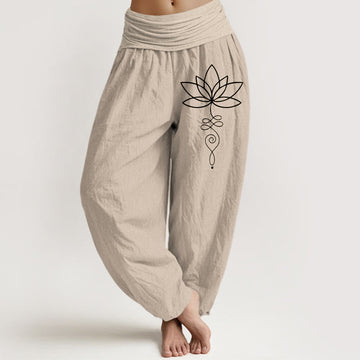 Pure Cotton Lotus Unalome Meditation Harem Pants