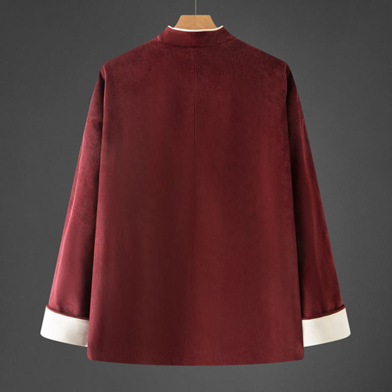 Thick Cotton Mandarin Collar Structured Meditation Jacket