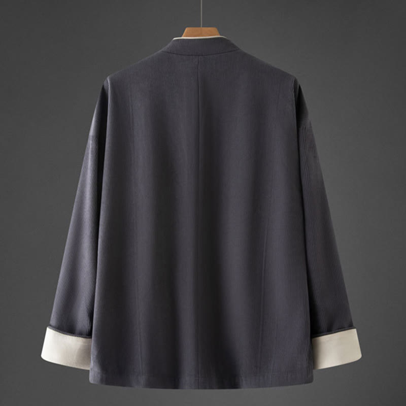 Thick Cotton Mandarin Collar Structured Meditation Jacket