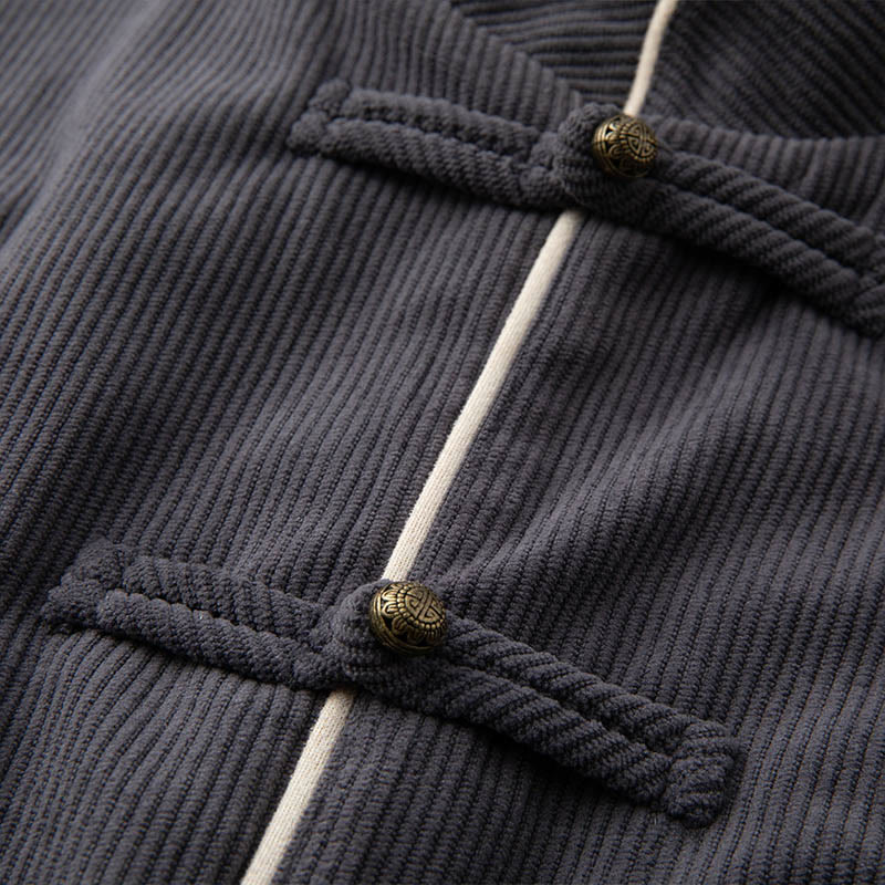 Thick Cotton Mandarin Collar Structured Meditation Jacket