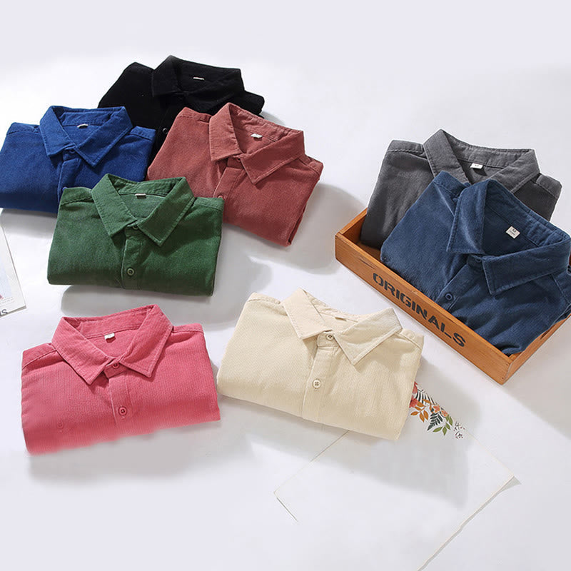 Pure Cotton Corduroy Structured Daily Mindful Shirt