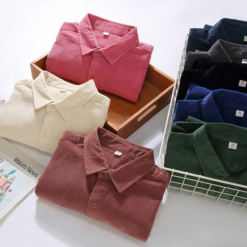 Pure Cotton Corduroy Structured Daily Mindful Shirt