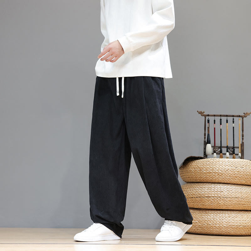 Tactile Cotton Corduroy Loose-Fit Meditation Harem Pants