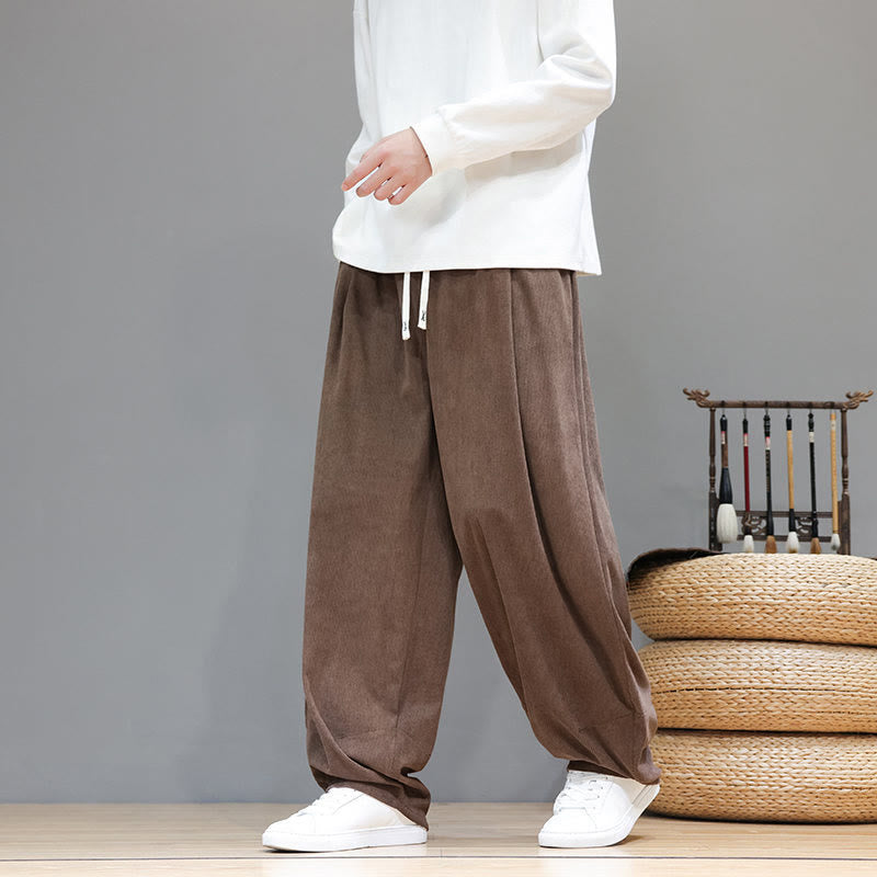 Tactile Cotton Corduroy Loose-Fit Meditation Harem Pants