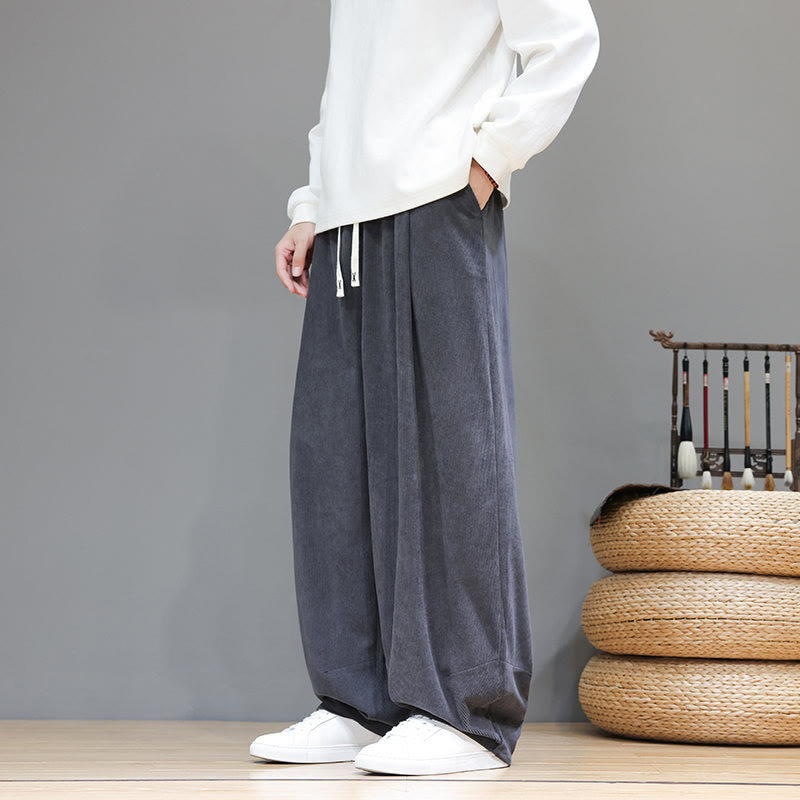 Tactile Cotton Corduroy Loose-Fit Meditation Harem Pants