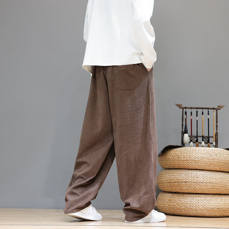 Tactile Cotton Corduroy Loose-Fit Meditation Harem Pants