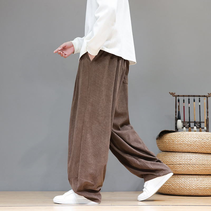Tactile Cotton Corduroy Loose-Fit Meditation Harem Pants