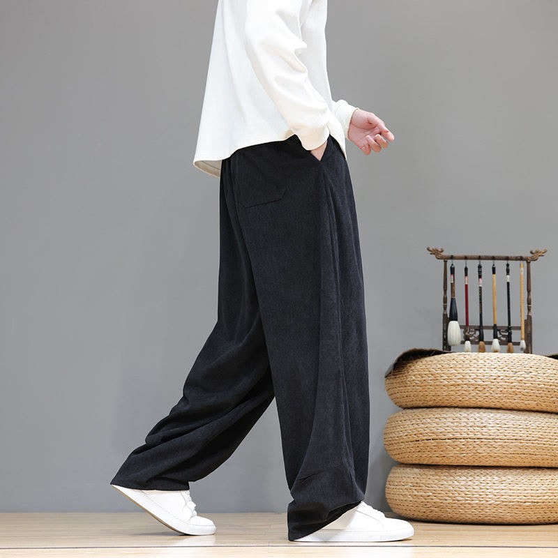 Tactile Cotton Corduroy Loose-Fit Meditation Harem Pants