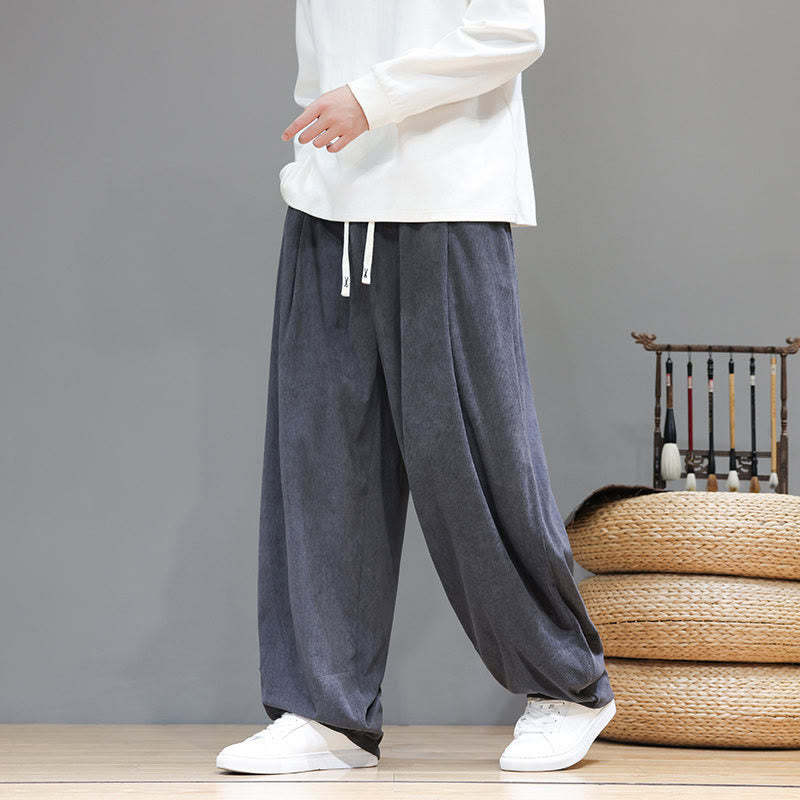 Tactile Cotton Corduroy Loose-Fit Meditation Harem Pants