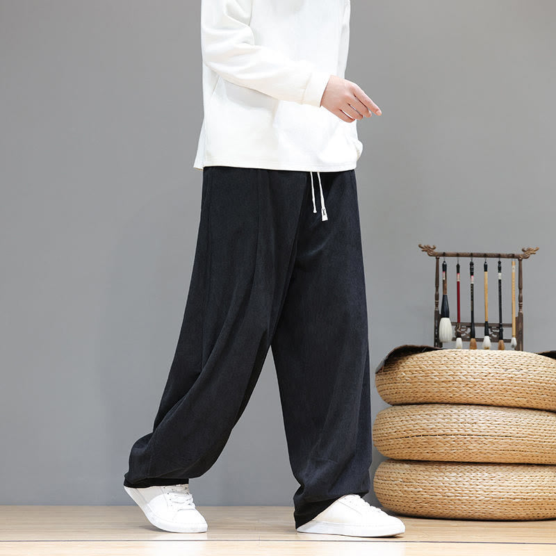 Tactile Cotton Corduroy Loose-Fit Meditation Harem Pants