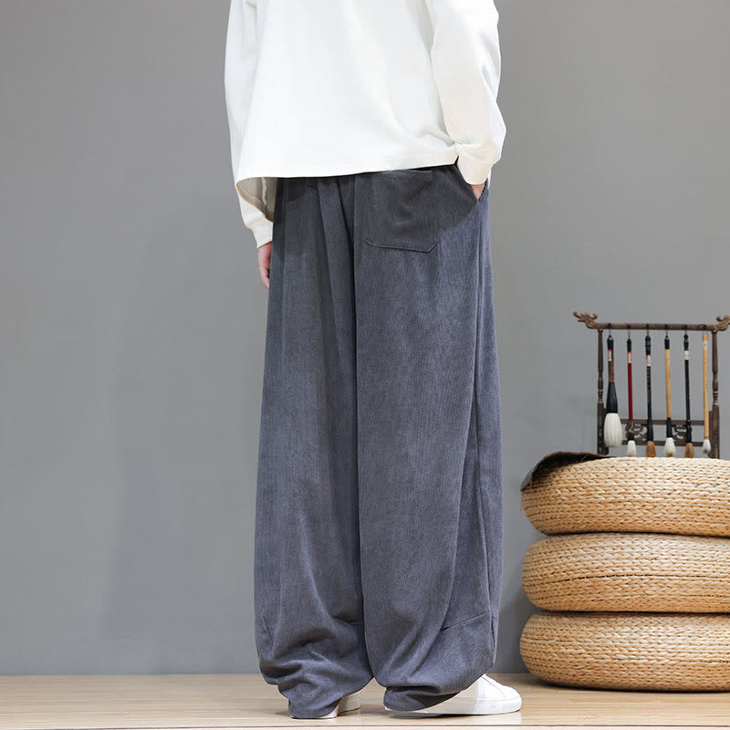 Tactile Cotton Corduroy Loose-Fit Meditation Harem Pants