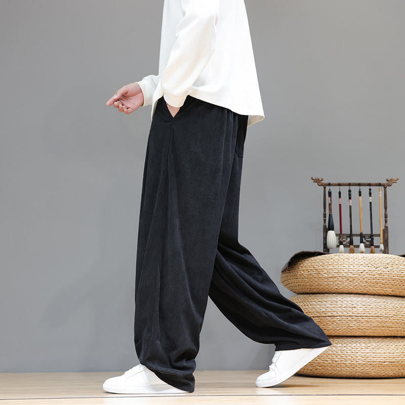 Tactile Cotton Corduroy Loose-Fit Meditation Harem Pants