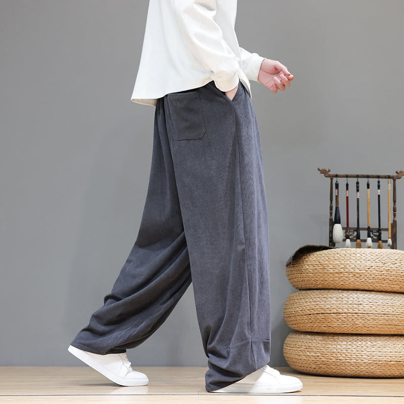 Tactile Cotton Corduroy Loose-Fit Meditation Harem Pants