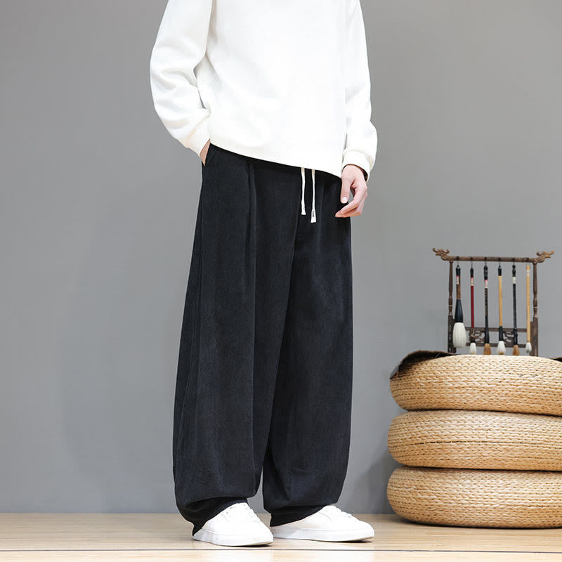 Tactile Cotton Corduroy Loose-Fit Meditation Harem Pants