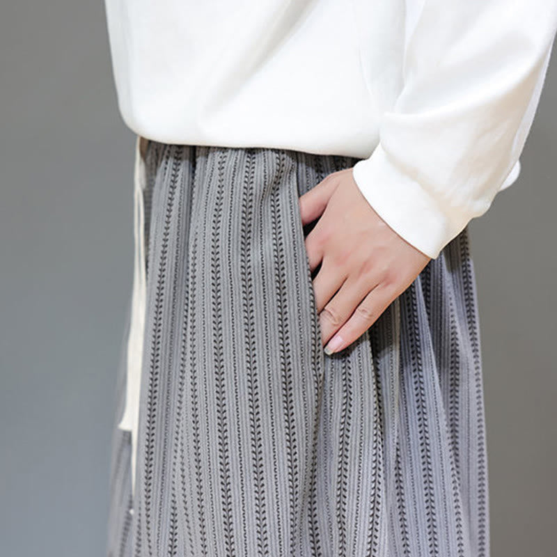 Fall Striped Pattern Drawstring Men's Harem Corduroy Pants With Pockets