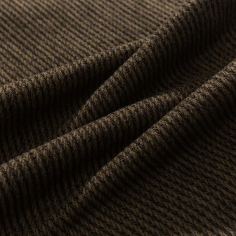 Daily Solid Color Drawstring Design Men's Wide Leg Cotton Pants With Pockets