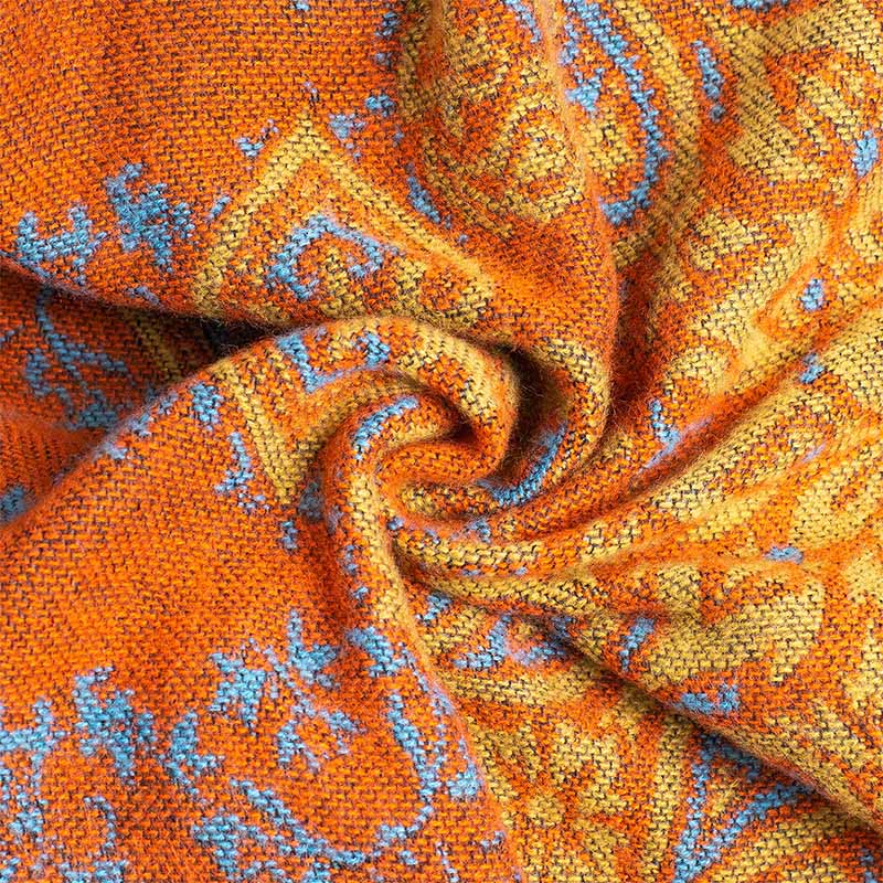 Soft Tactile Tibetan Paisley Floral Pattern Unisex Meditation Shawl