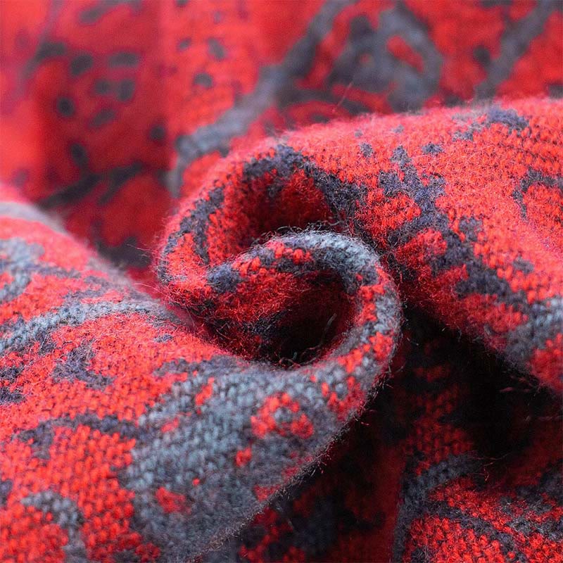 Tibetan Jacquard Elephant Geometry Pattern Unisex Cozy Scarf Shawl