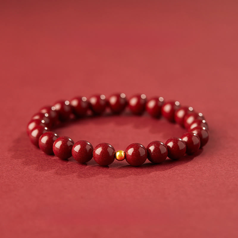 999 Gold Cinnabar Simple Design Concentration Bracelet
