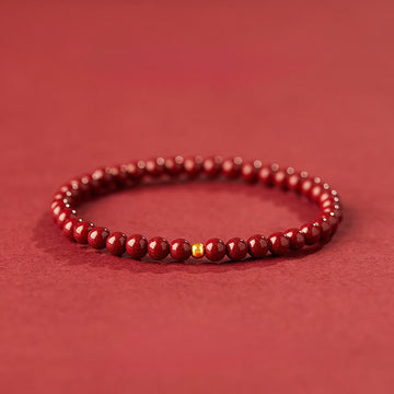 999 Gold Cinnabar Simple Design Concentration Bracelet