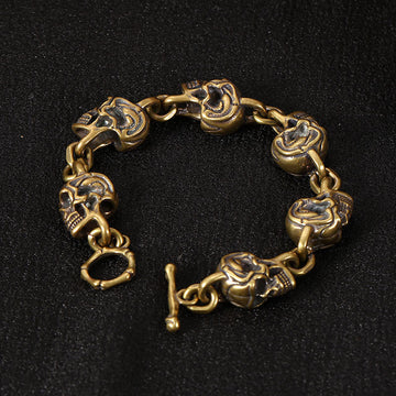 Retro Copper Brass Citipati Kapala Skull Lord of the Corpse Forest Bracelet