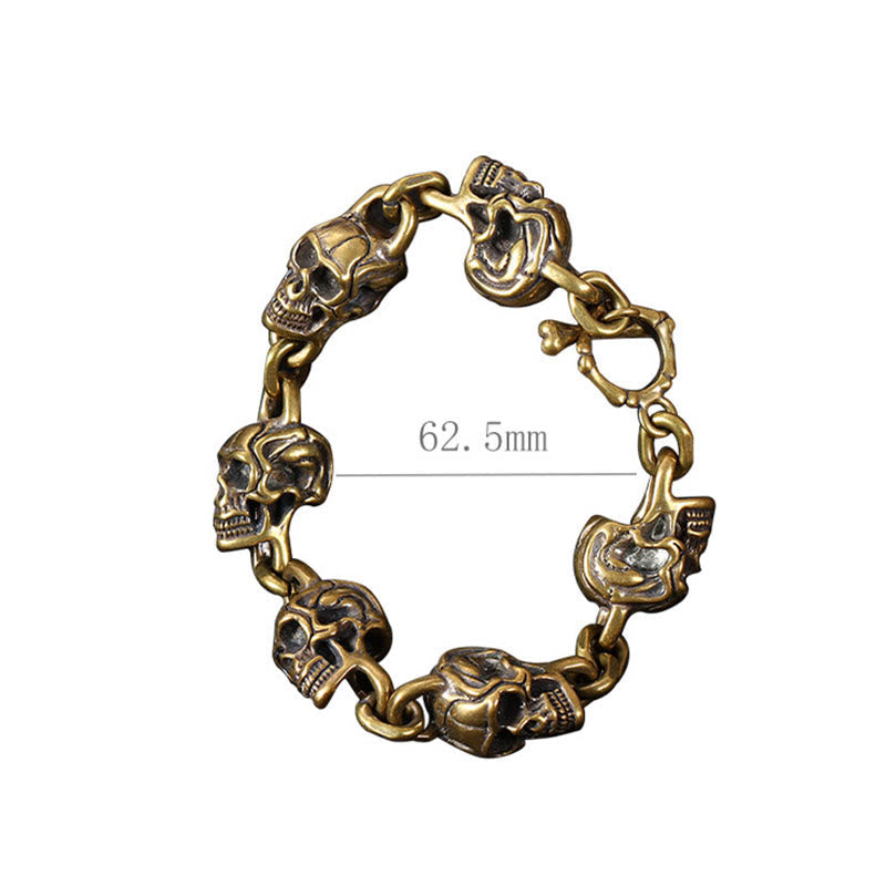 Retro Copper Brass Citipati Kapala Skull Lord of the Corpse Forest Bracelet