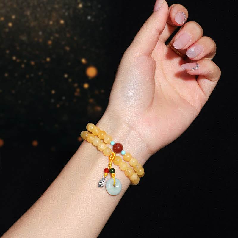 Topaz Peace Buckle Double Wrap Design Wealth Bracelet