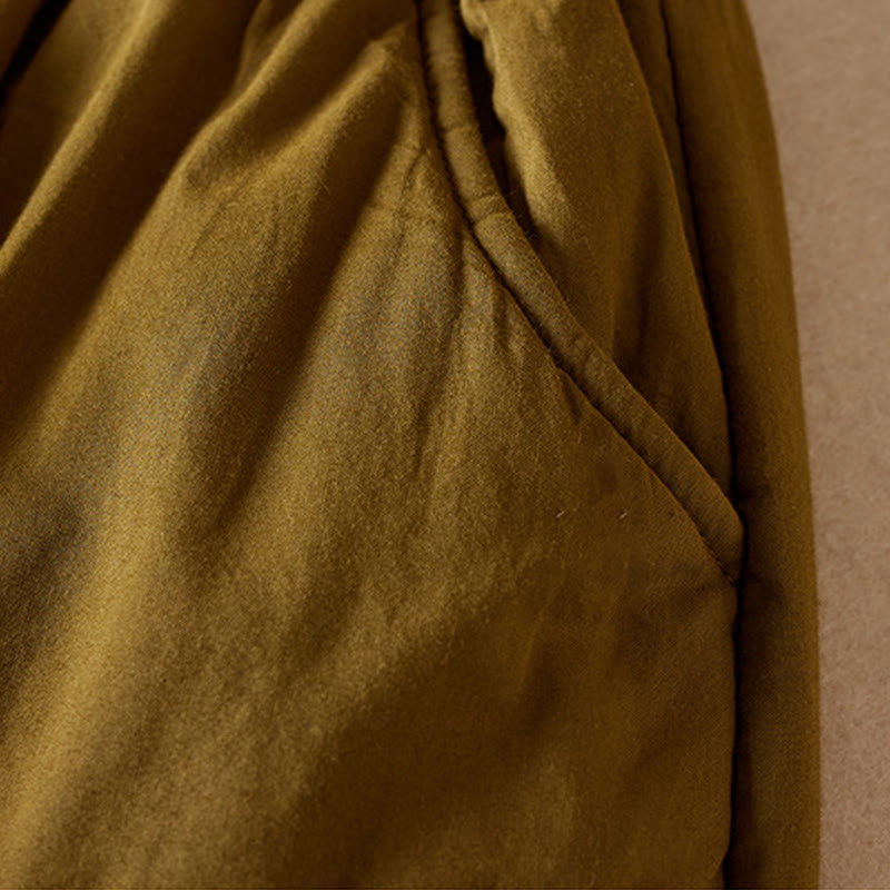 Thermal Cotton-Padded Tapered Meditation Harem Pants