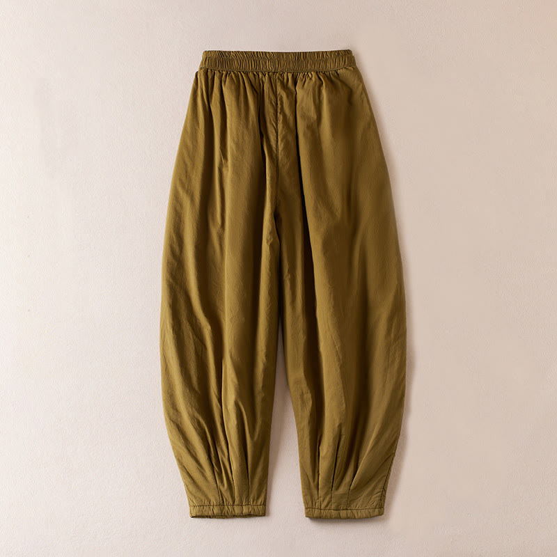 Thermal Cotton-Padded Tapered Meditation Harem Pants