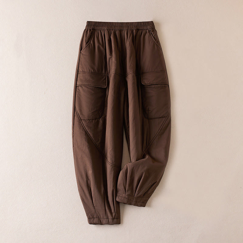 Thermal Cotton-Padded Tapered Meditation Harem Pants