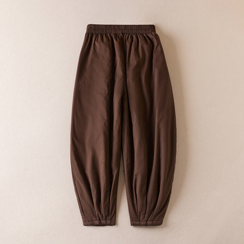 Thermal Cotton-Padded Tapered Meditation Harem Pants