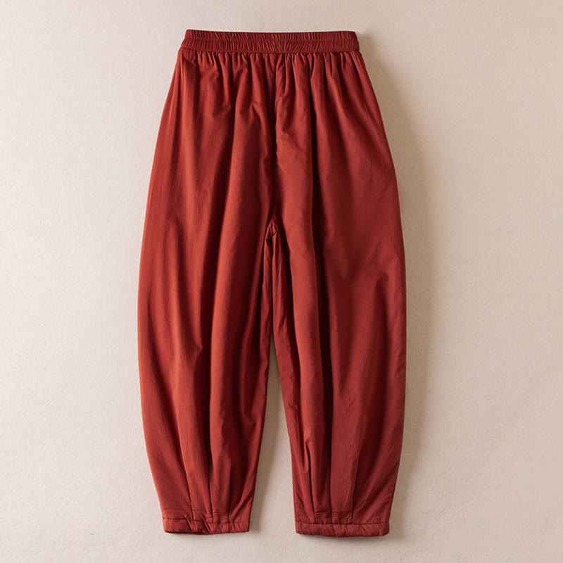 Thermal Cotton-Padded Tapered Meditation Harem Pants