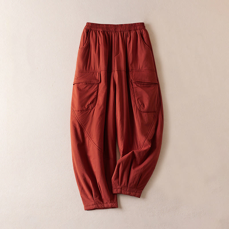 Thermal Cotton-Padded Tapered Meditation Harem Pants
