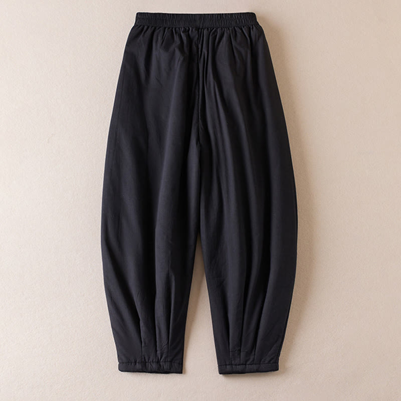 Thermal Cotton-Padded Tapered Meditation Harem Pants
