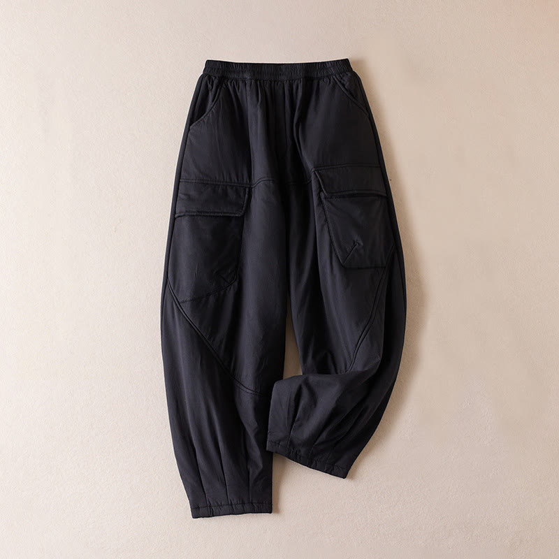 Thermal Cotton-Padded Tapered Meditation Harem Pants