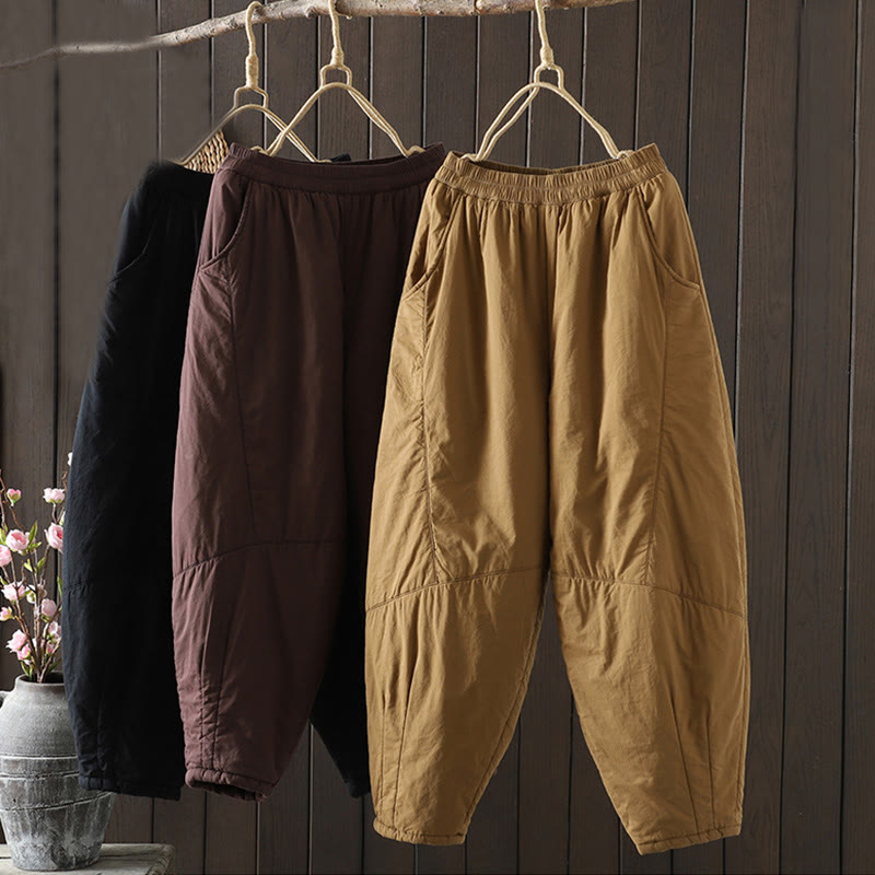 Thermal Cotton-Padded Grounding Harem Meditation Pants